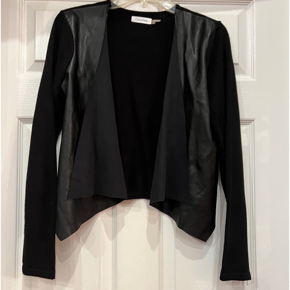 Calvin Klein Sweaters - Calvin Klein sweater with faux leather front size M